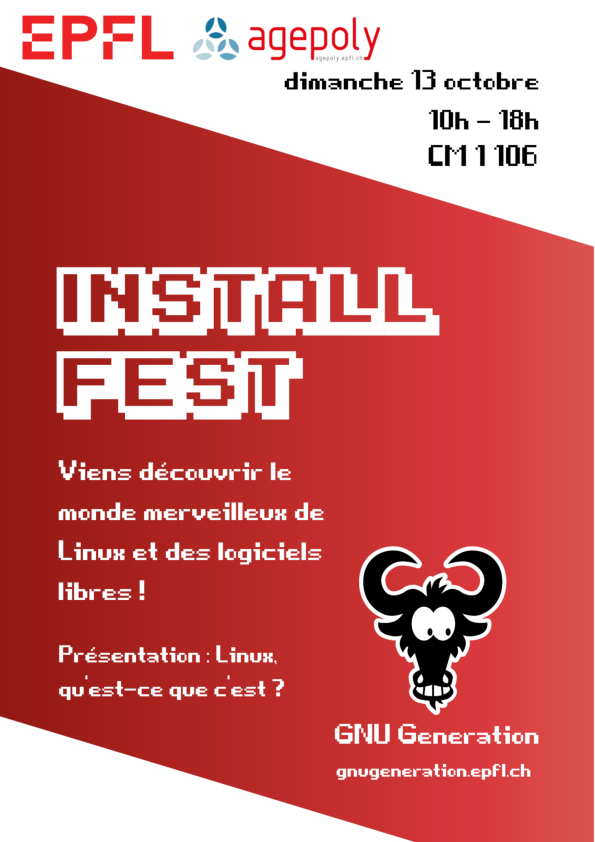 Affiche de l'Install-Fest du 13 Octobre 2019